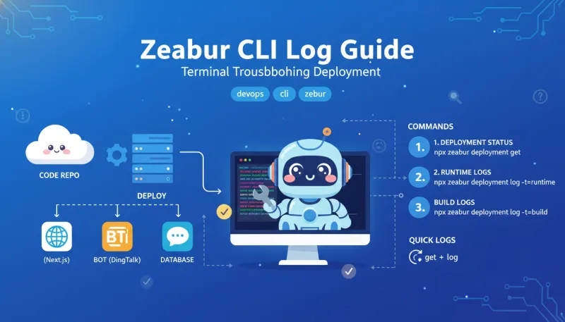 Zeabur CLI 日志查看指南：终端排查部署问题